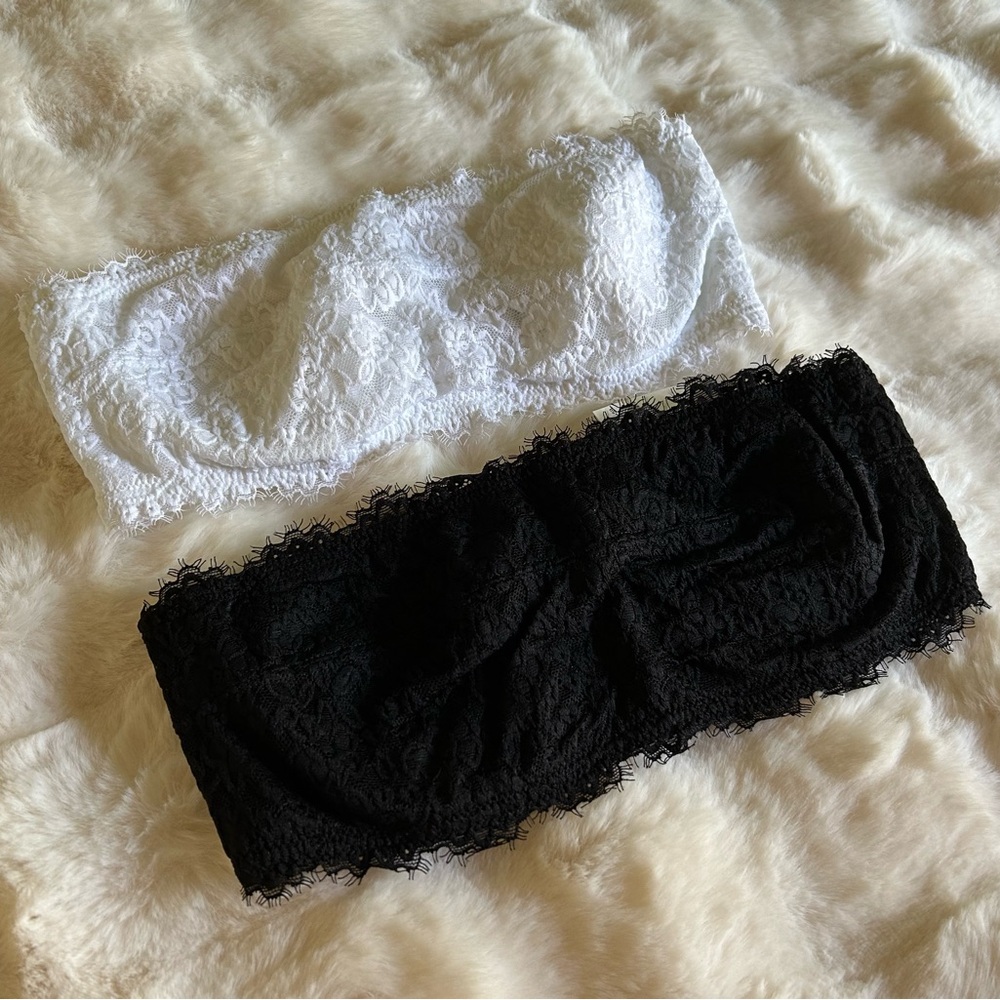 2 Aerie Lace Bandeau Bras